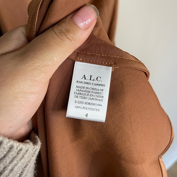 A.L.C | NEW WITH TAGS! Sienna Halter Neck Cut Out Satin Midi Dress Size: 4 - Picture 7 of 7